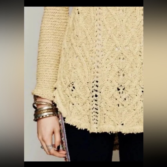 Free People Cross My Heart Cable Knit Pullover Sweater - Picture 2 of 10